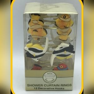 Under the Sea- Set of 12-Shower Curtain Hooks Rings, Resin-New